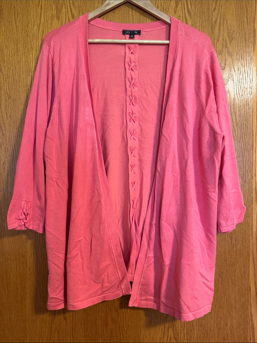 Pink Open-Front Women's Cardigan